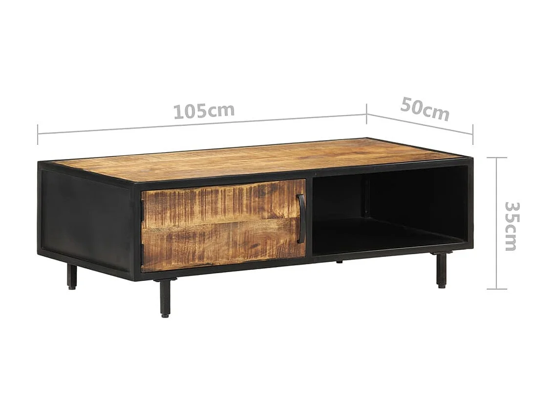Table basse 105x50x35 Bois de manguier brut