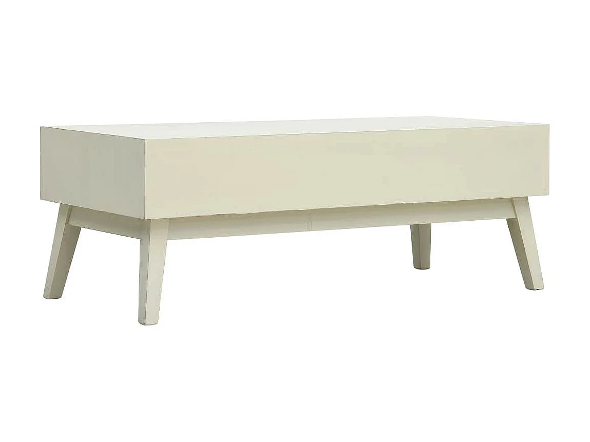 Table basse avec 2 tiroirs Gris sculpté 110x50x40 Bois