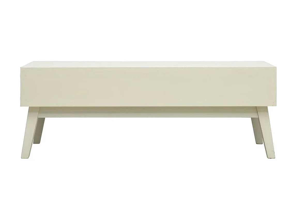 Table basse avec 2 tiroirs Gris sculpté 110x50x40 Bois