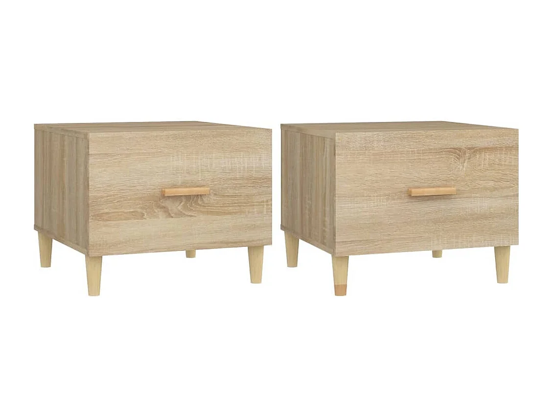 Tables basses 2 pcs Chêne sonoma 50x50x40 Bois d'ingénierie