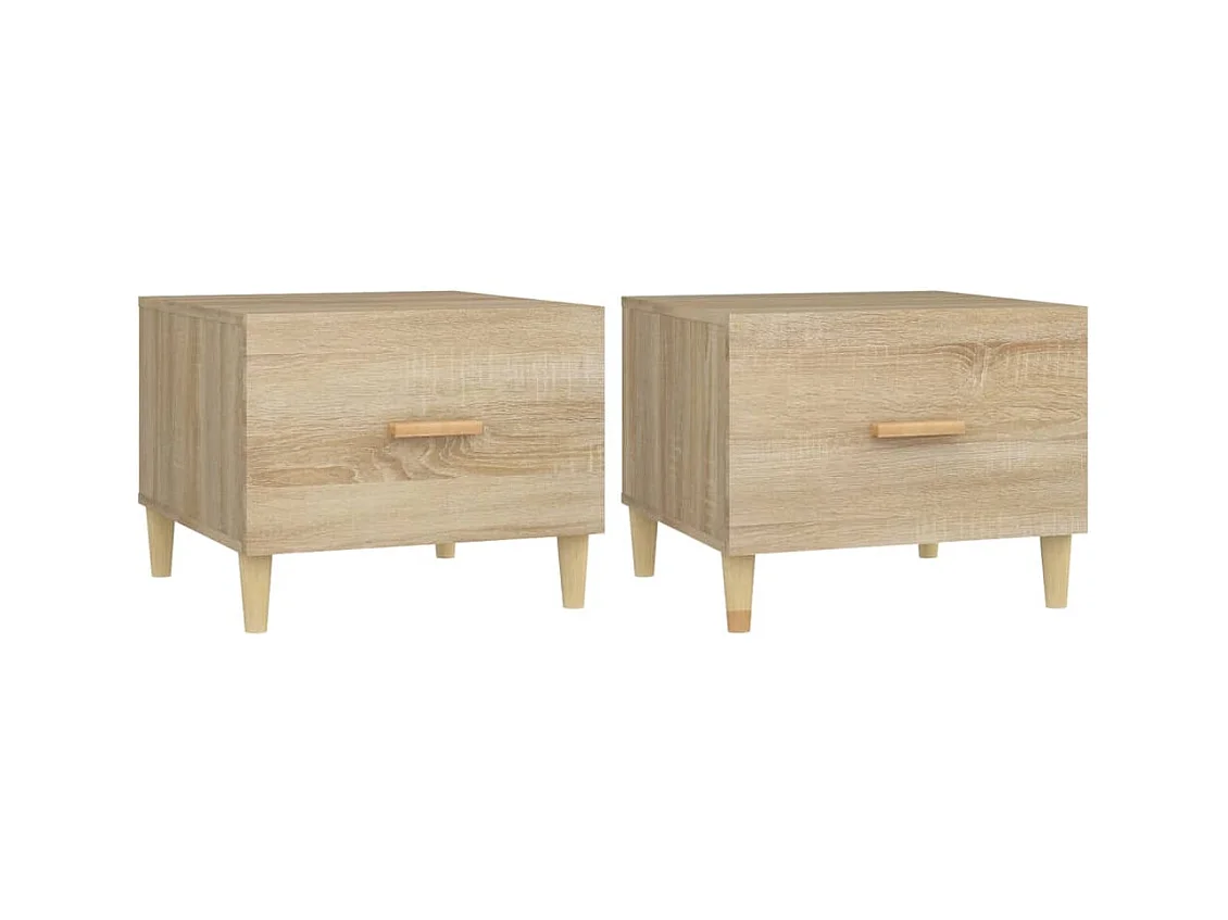 Tables basses 2 pcs Chêne sonoma 50x50x40 Bois d'ingénierie