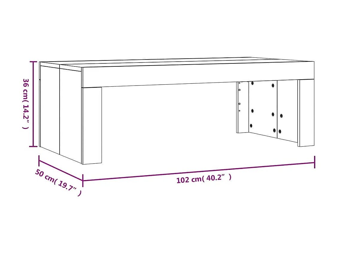 Table basse chêne marron 102x50x36 bois d'ingénierie