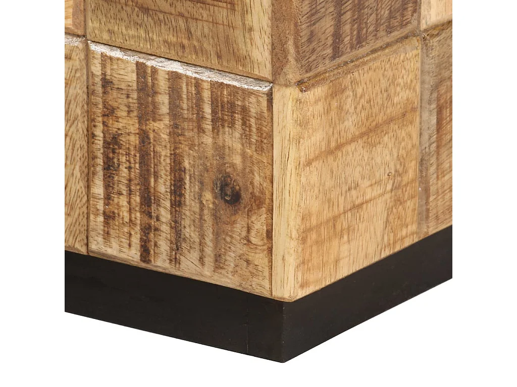 Tables basses 2 pcs avec design de blocs Bois de manguier brut