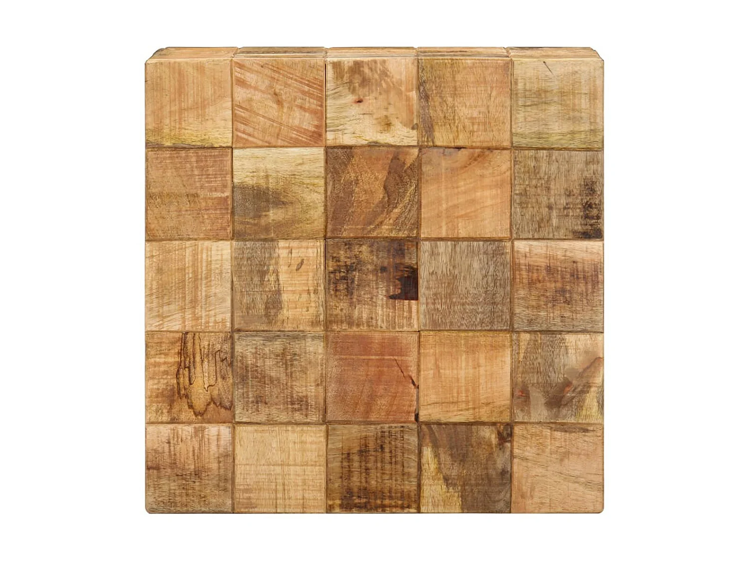 Tables basses 2 pcs avec design de blocs Bois de manguier brut