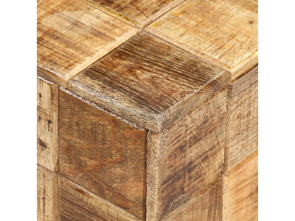 Tables basses 2 pcs avec design de blocs Bois de manguier brut