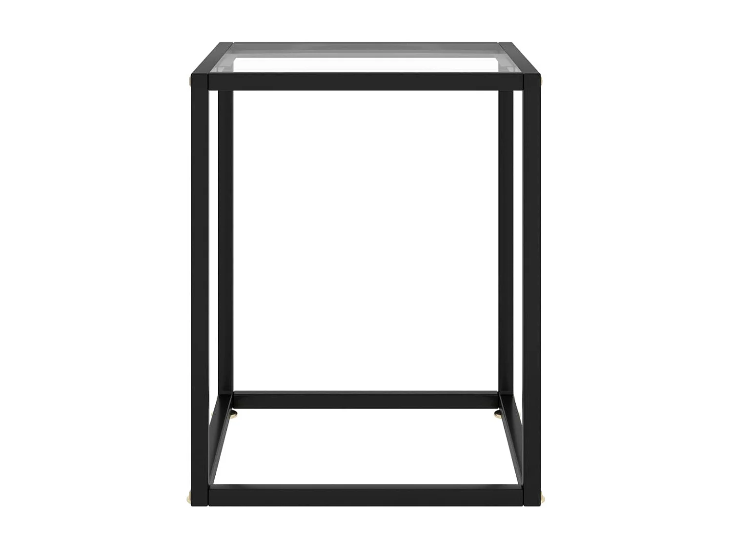 Table basse Noir avec verre trempé 40x40x50