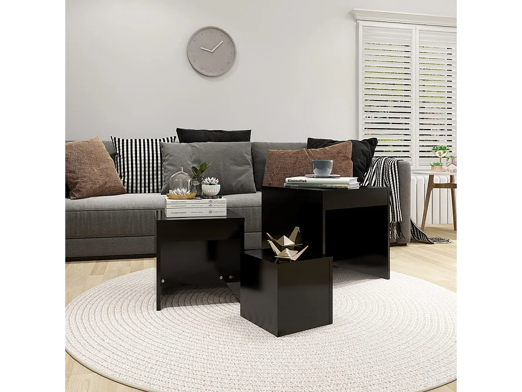Tables gigognes 3 pcs Noir