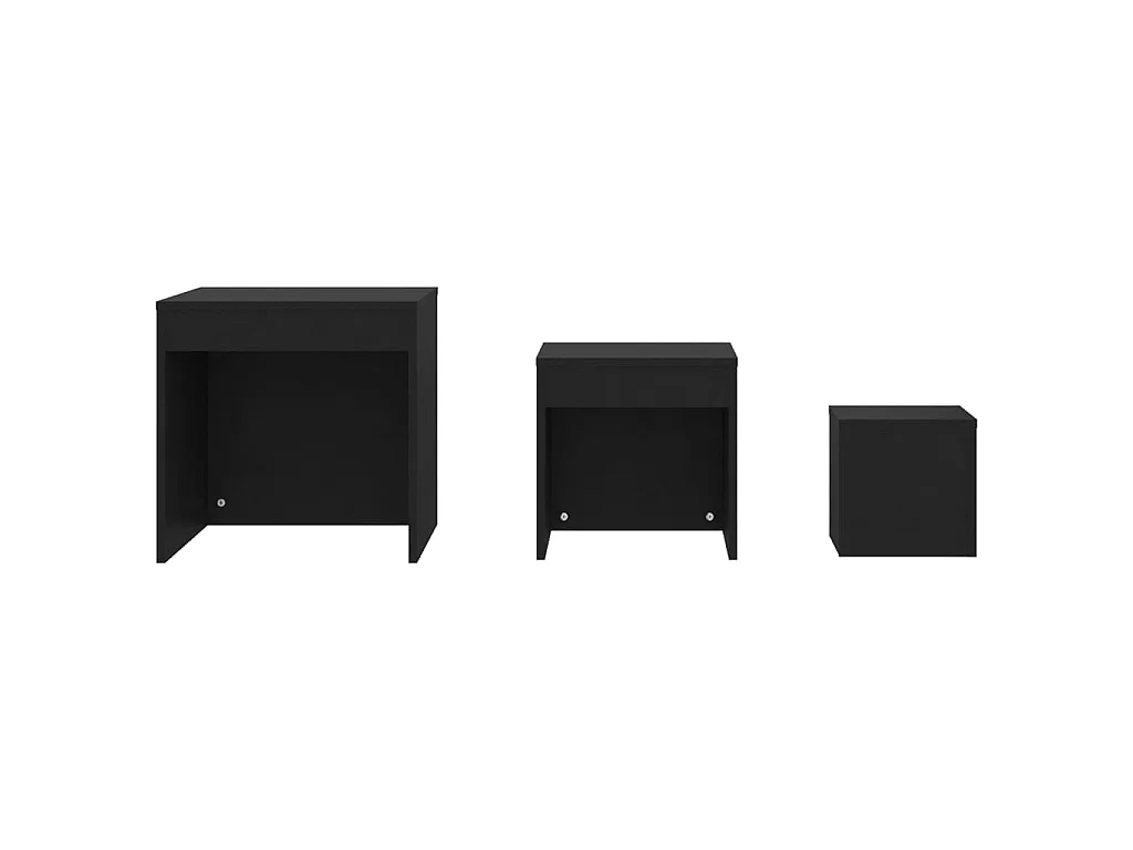 Tables gigognes 3 pcs Noir