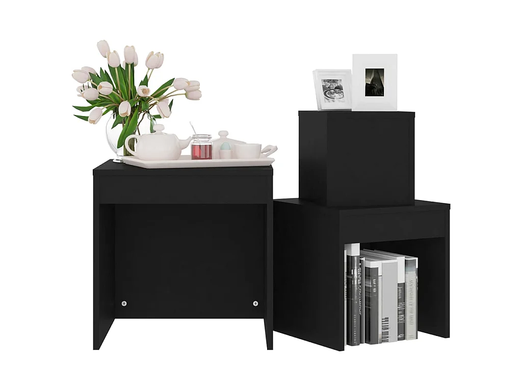 Tables gigognes 3 pcs Noir