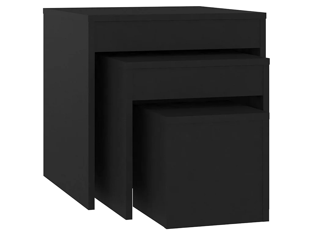 Tables gigognes 3 pcs Noir
