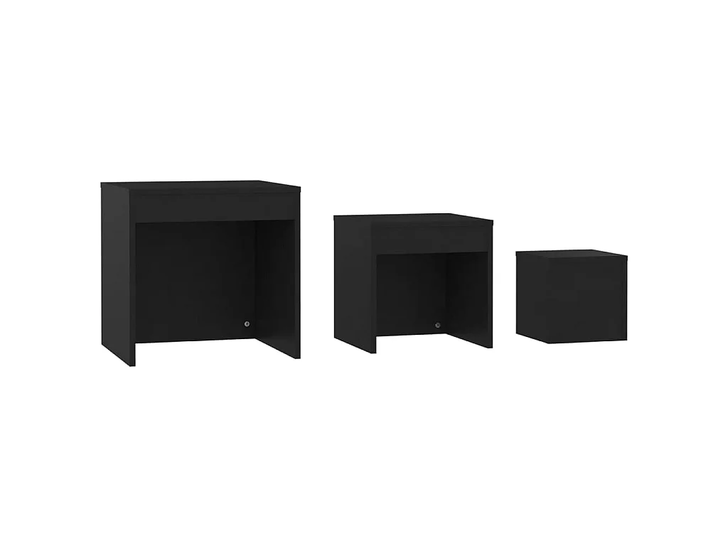 Tables gigognes 3 pcs Noir