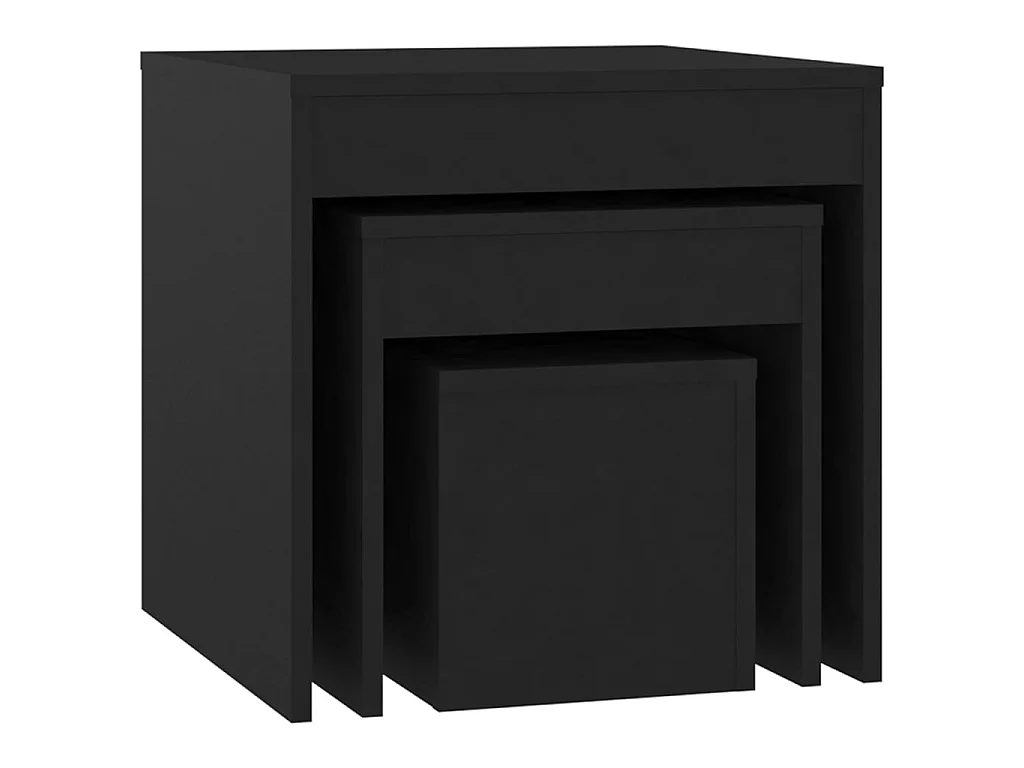 Tables gigognes 3 pcs Noir