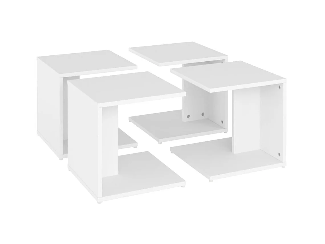 Tables basses 4 pcs Blanc 33x33x33