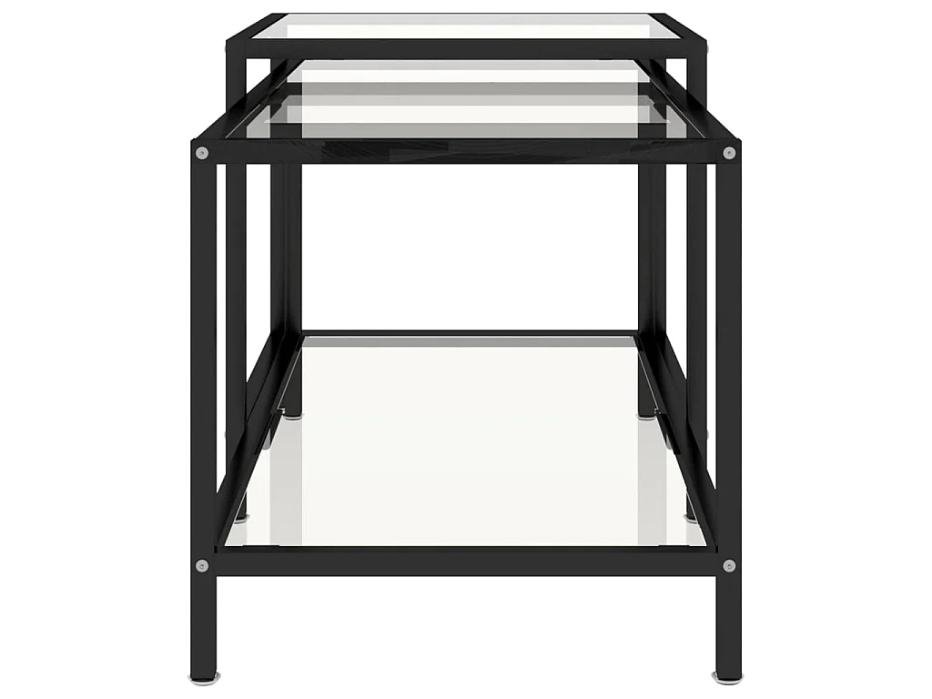 Tables à thé 2 pcs Verre trempé Transparent