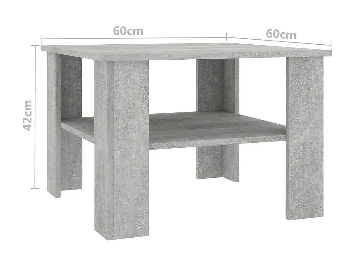 Table basse Gris ciment 60 x 60x42