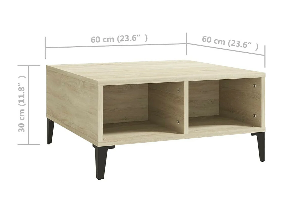 Table basse Chêne sonoma 60x60x30 2