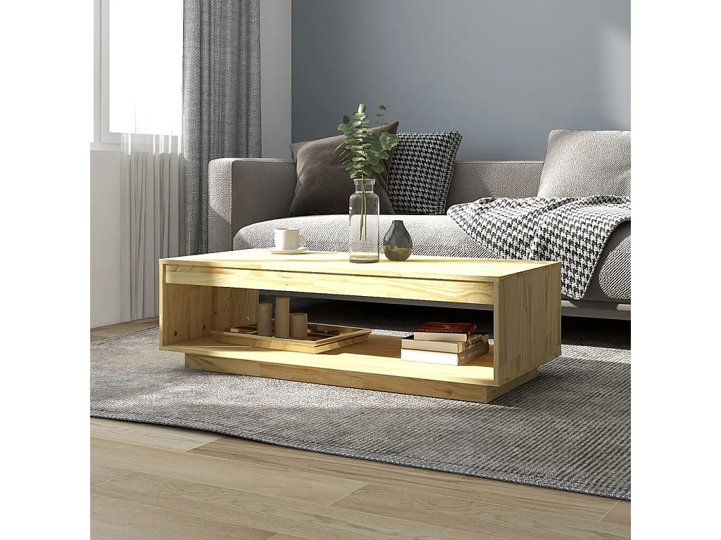 Table basse 110x50x33,5 Bois de pin massif 2