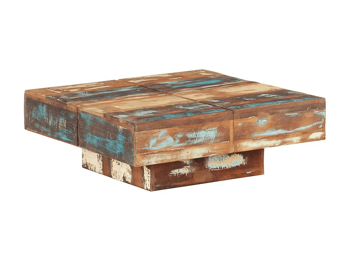 Table basse 80x80x28 Bois de récupération massif