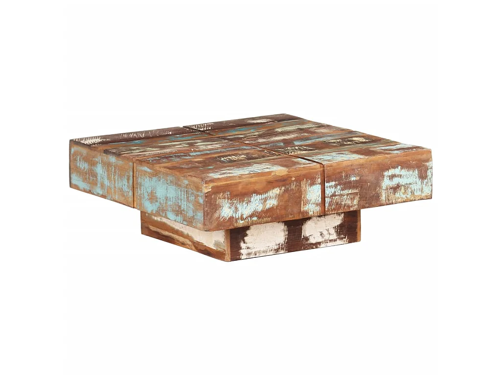 Table basse 80x80x28 Bois de récupération massif
