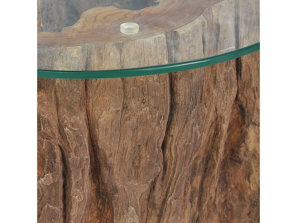 Table basse Teck Verre 50x40