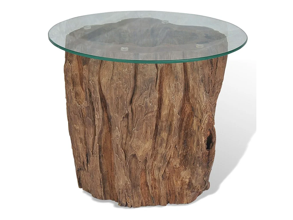 Table basse Teck Verre 50x40