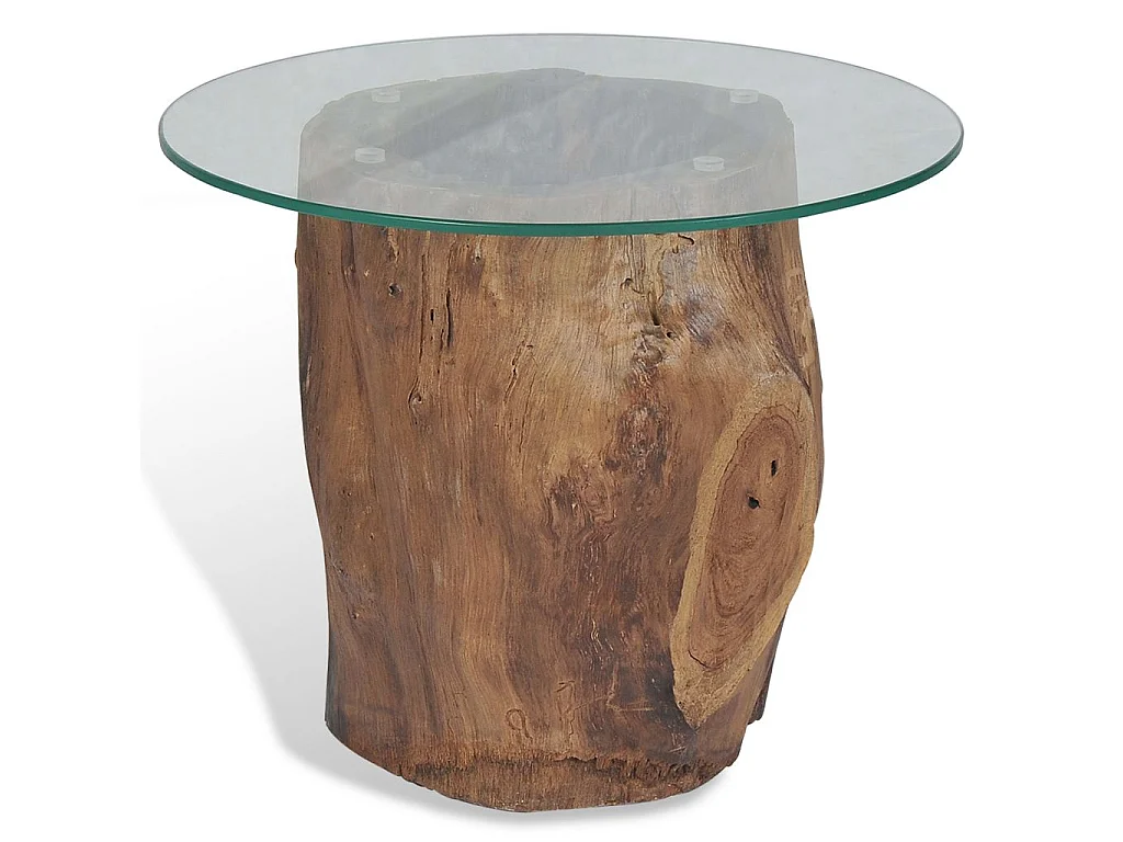 Table basse Teck Verre 50x40