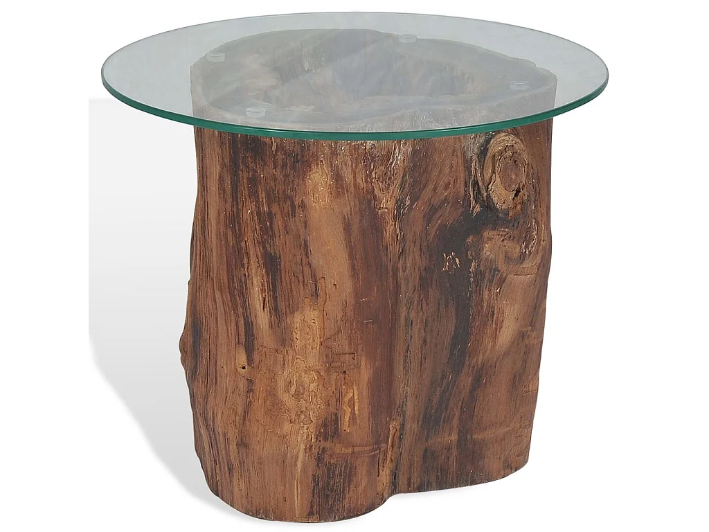 Table basse Teck Verre 50x40