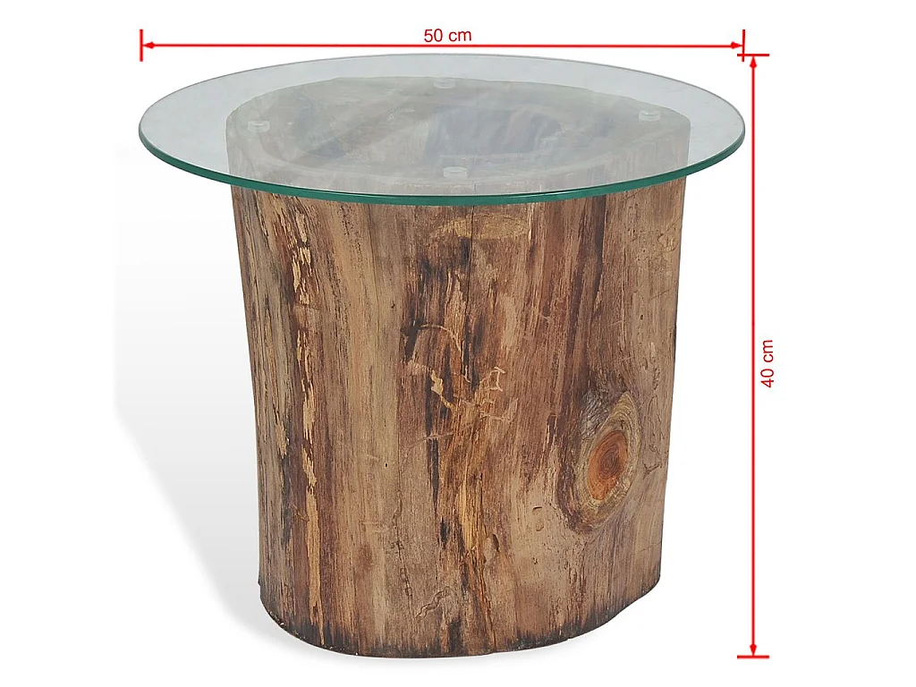 Table basse Teck Verre 50x40