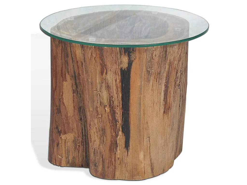 Table basse Teck Verre 50x40