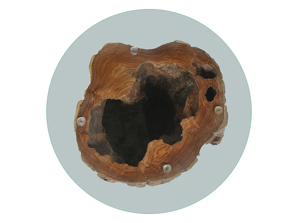 Table basse Teck Verre 50x40