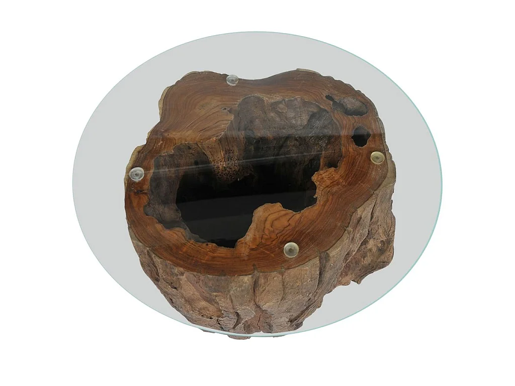 Table basse Teck Verre 50x40