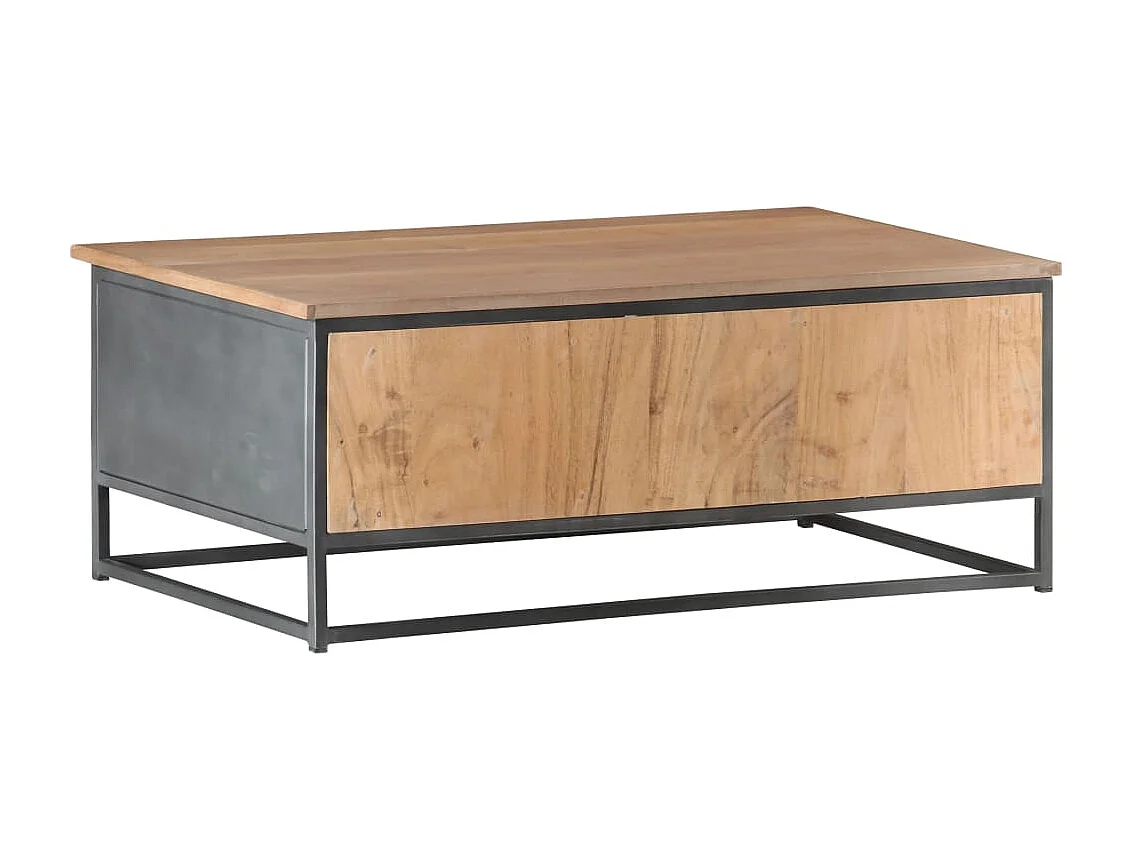 Table basse Gris 90x50x35 Bois d'acacia massif