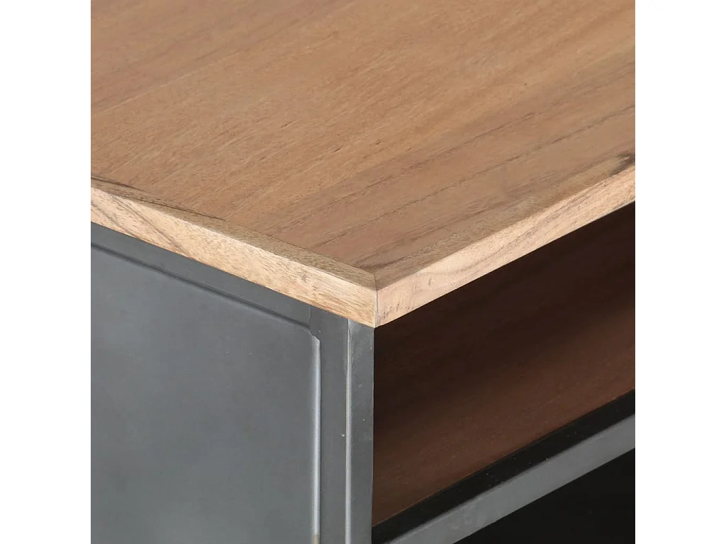 Table basse Gris 90x50x35 Bois d'acacia massif