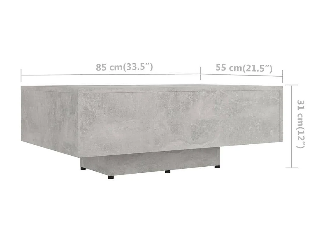 Table basse Gris béton 85x55x31