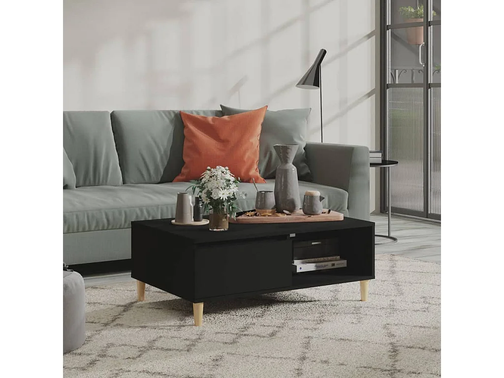 Table basse Noir 90x60x35 2