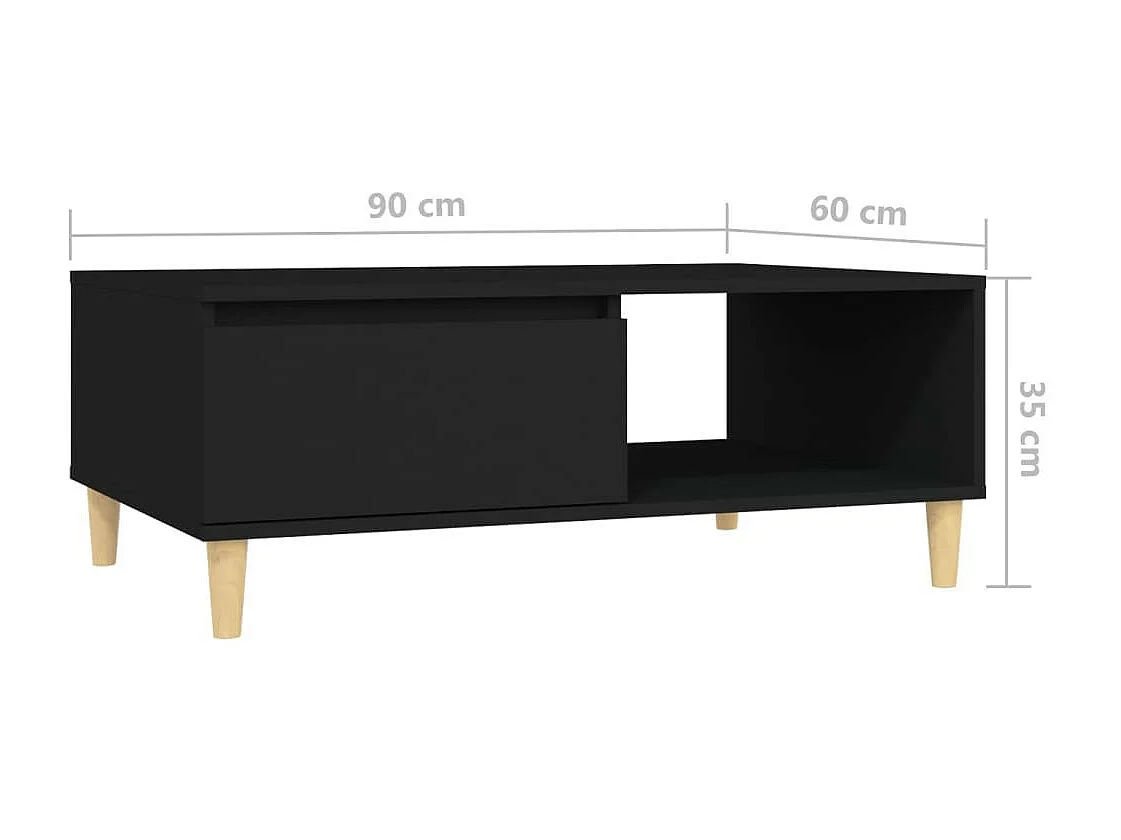 Table basse Noir 90x60x35 2