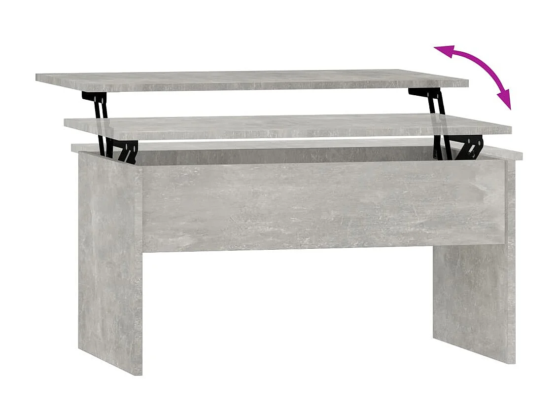 Table basse Gris béton 80x50,5x41,5 Bois d'ingénierie