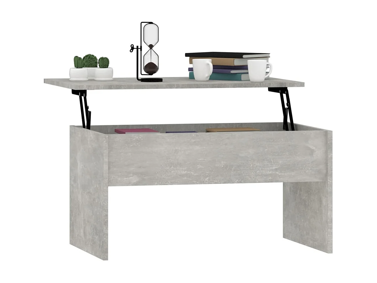 Table basse Gris béton 80x50,5x41,5 Bois d'ingénierie