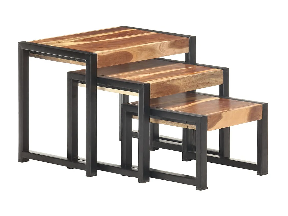 Tables gigognes 3 pcs Bois solide