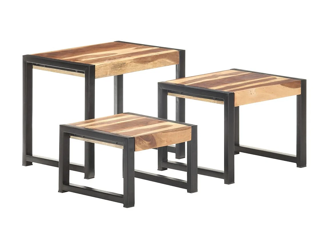 Tables gigognes 3 pcs Bois solide