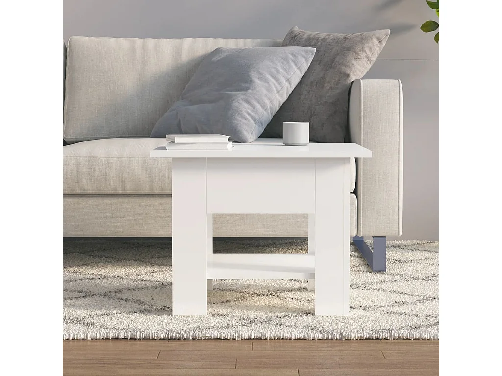Table basse Blanc brillant 55x55x42