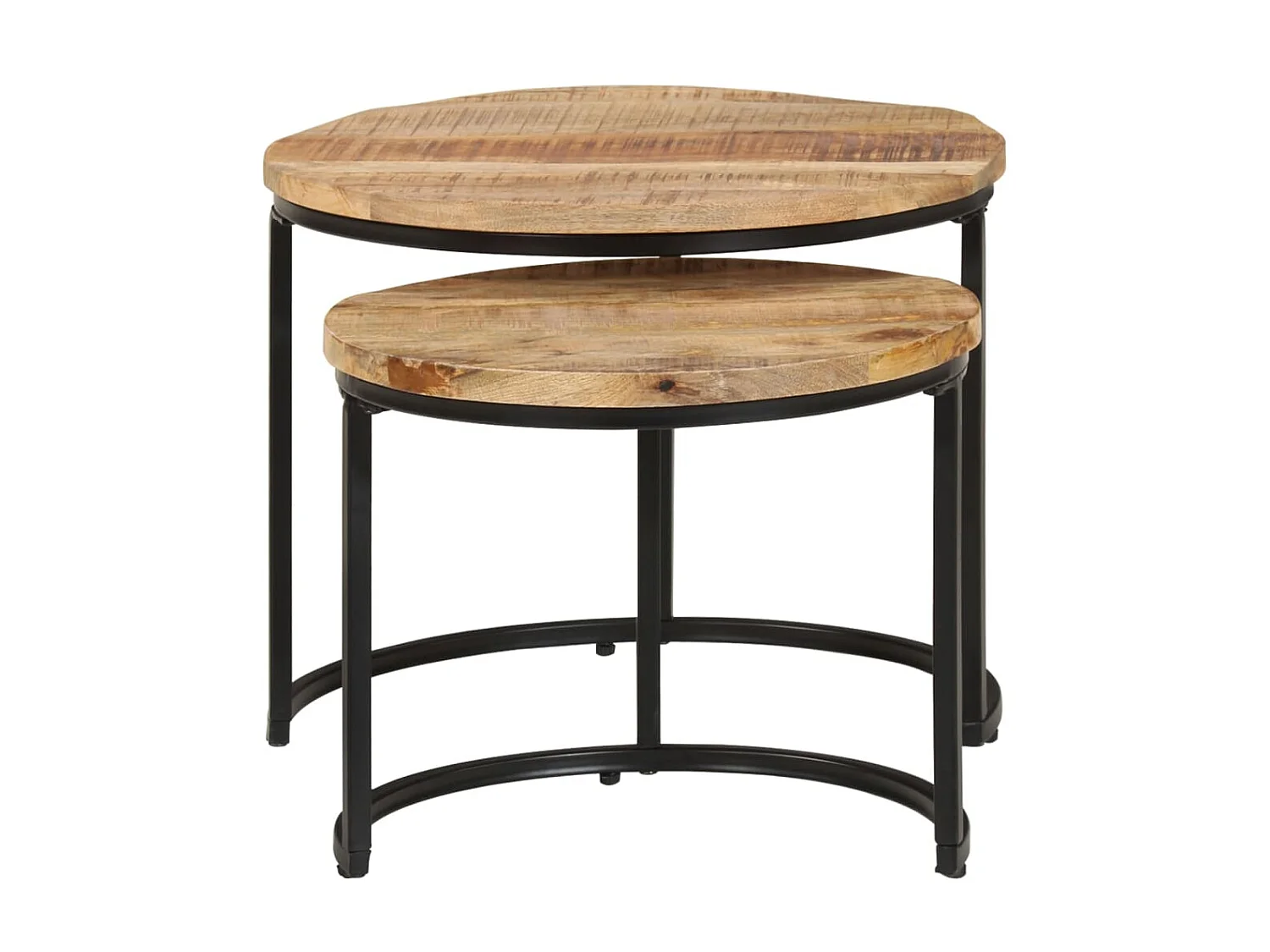 Tables gigognes 2 pcs Bois de manguier brut