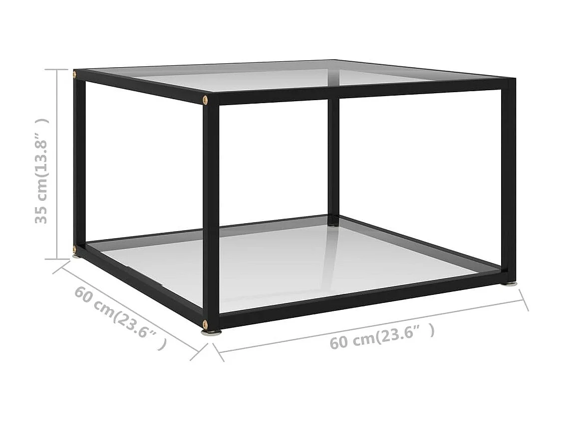 Table basse Transparent 60x60x35 Verre trempé