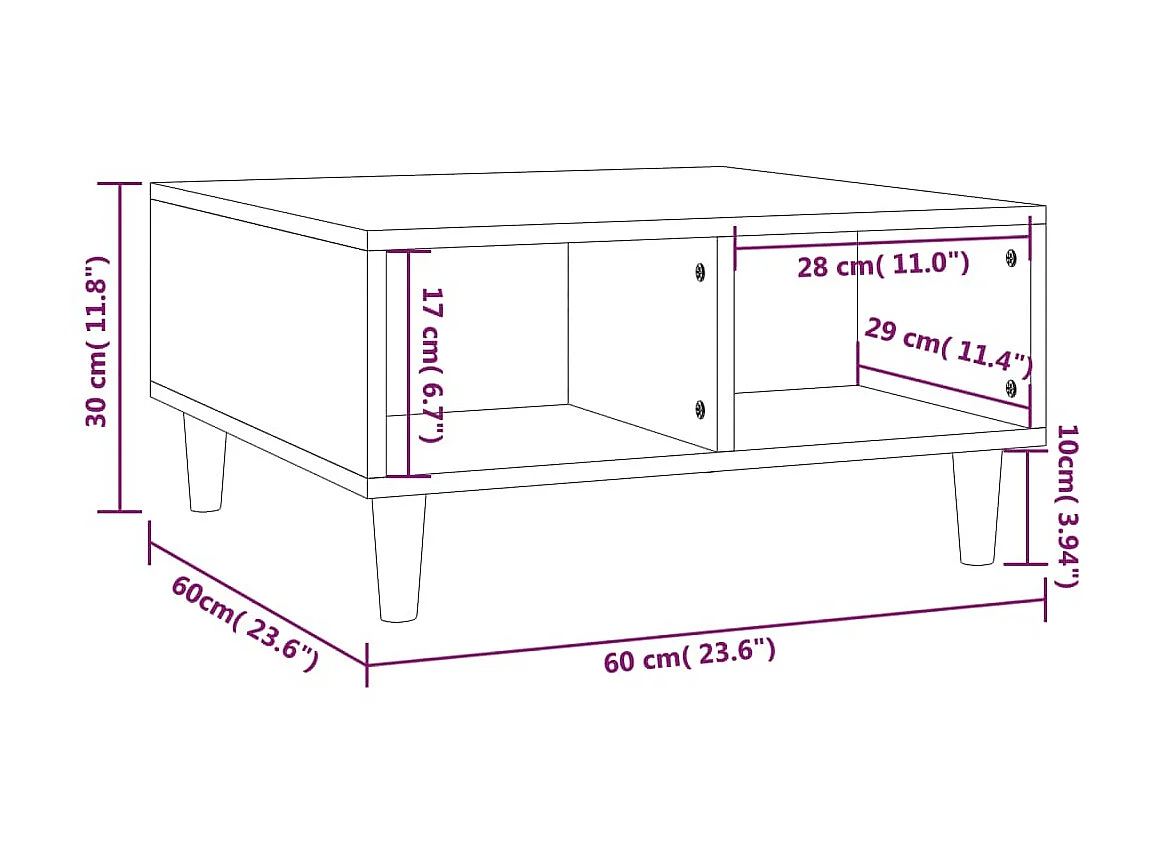 Table basse Chêne marron 60x60x30 2