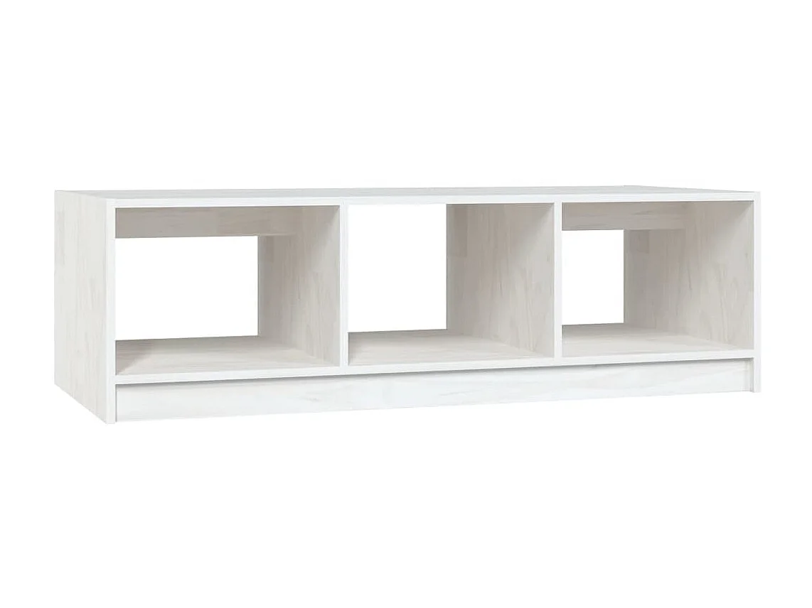 Table basse Blanc 110x50x34 Bois de pin massif