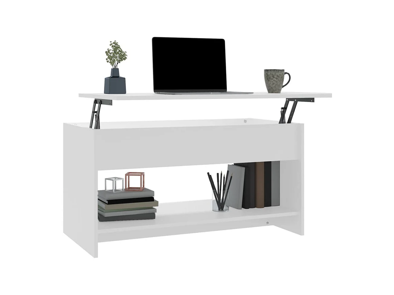 Table basse Blanc 102x50x52,5 Bois d'ingénierie