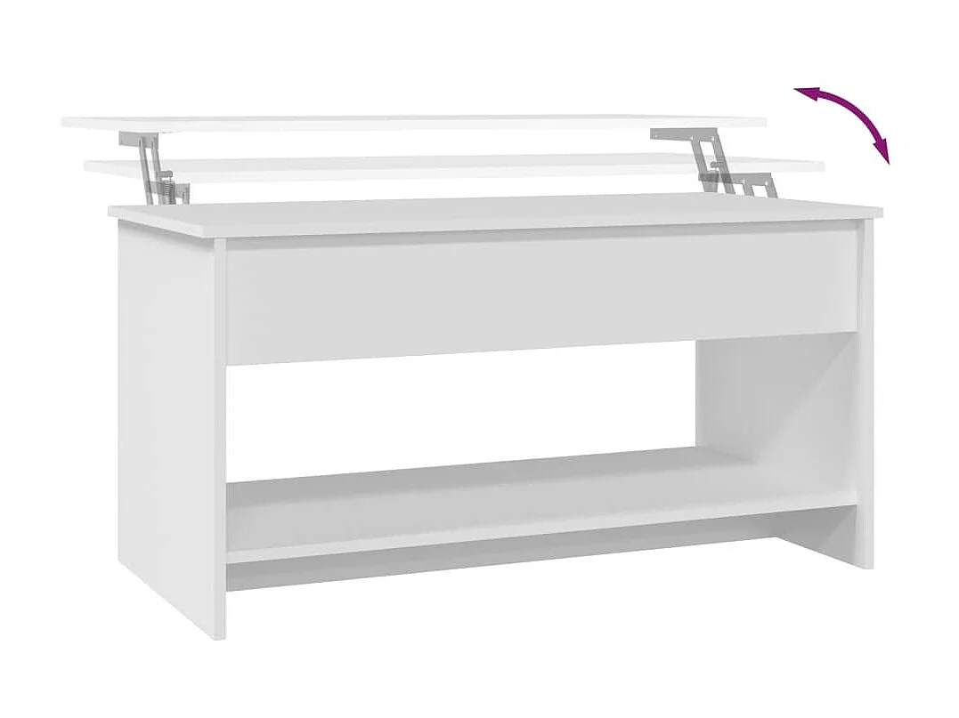 Table basse Blanc 102x50x52,5 Bois d'ingénierie