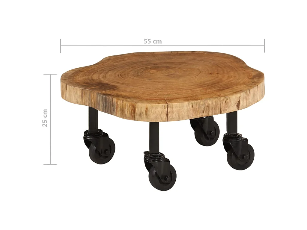 Table basse Bois d'acacia massif 60 x 55x25