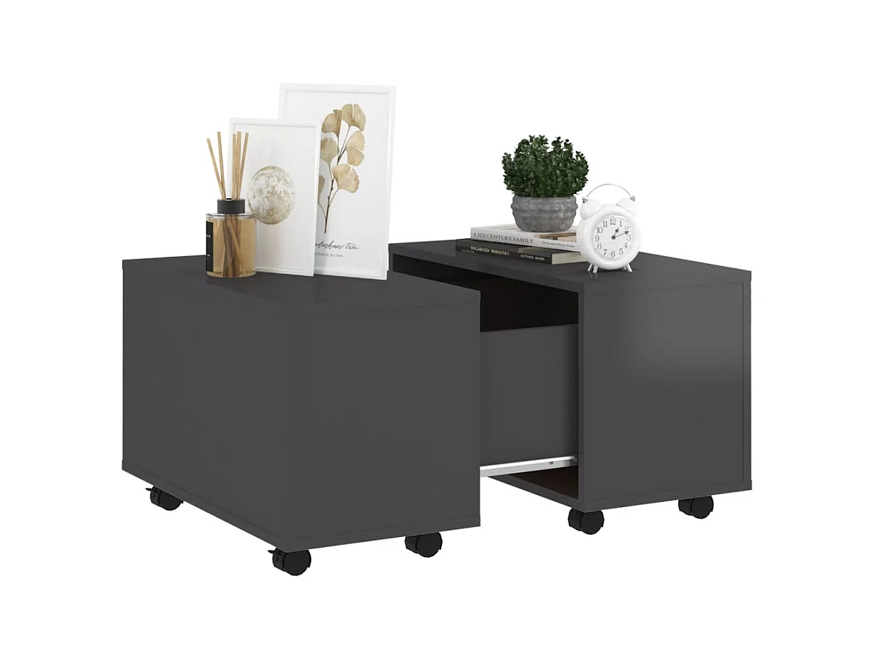 Table basse Gris brillant 60x60x38