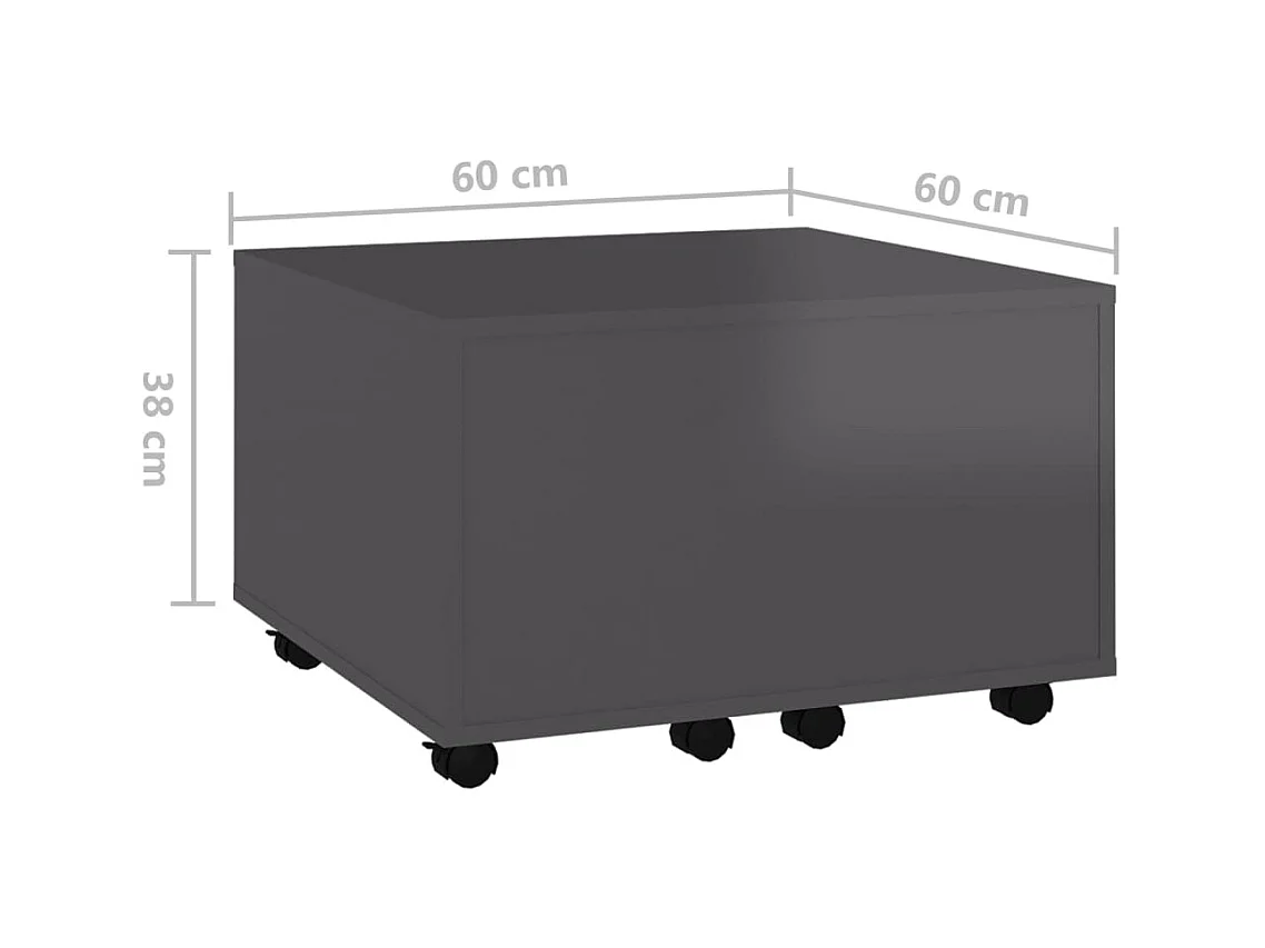 Table basse Gris brillant 60x60x38